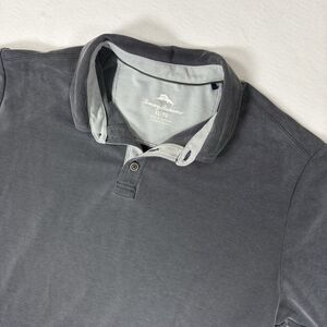 Tommy Bahama Polo Shirt Mens XL Gray Short Sleeve Pique Marlin Logo Casual Golf